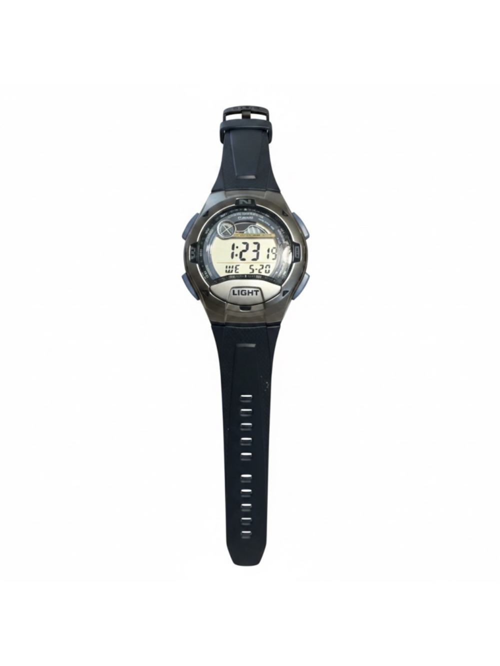 Casio W753 Watch Tide Graph Moon Phase 100M Water Resistant Dual Time 5 Alarm